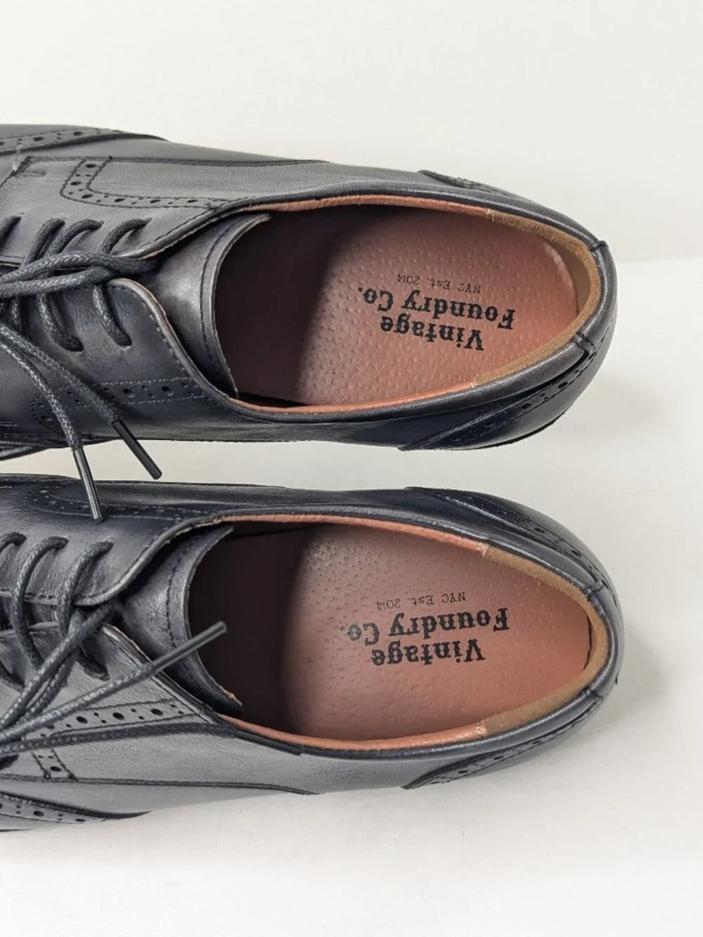 Vintage Foundry Irvwin Oxford Dress Shoes Dark Grey Leather Mens 10